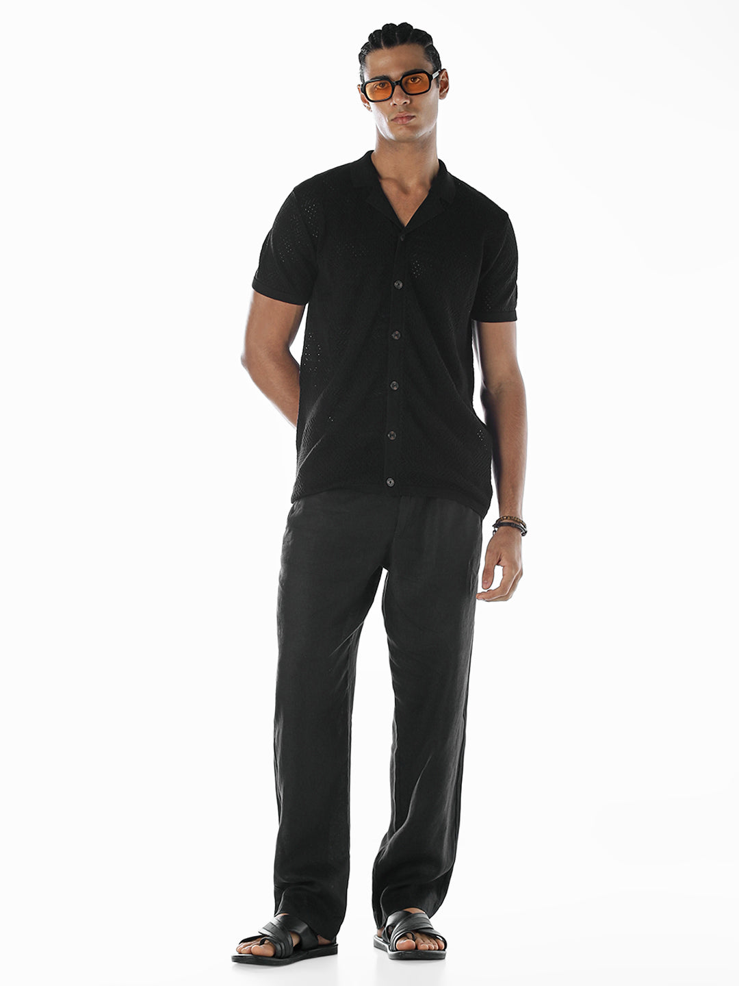 Jacquard Knitted Cotton Shirt