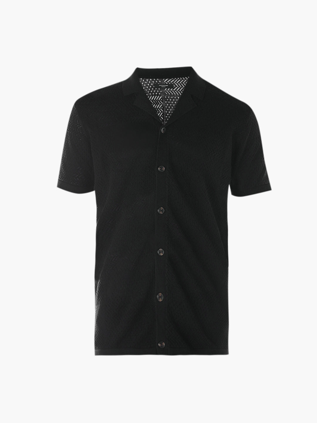Jacquard Knitted Cotton Shirt