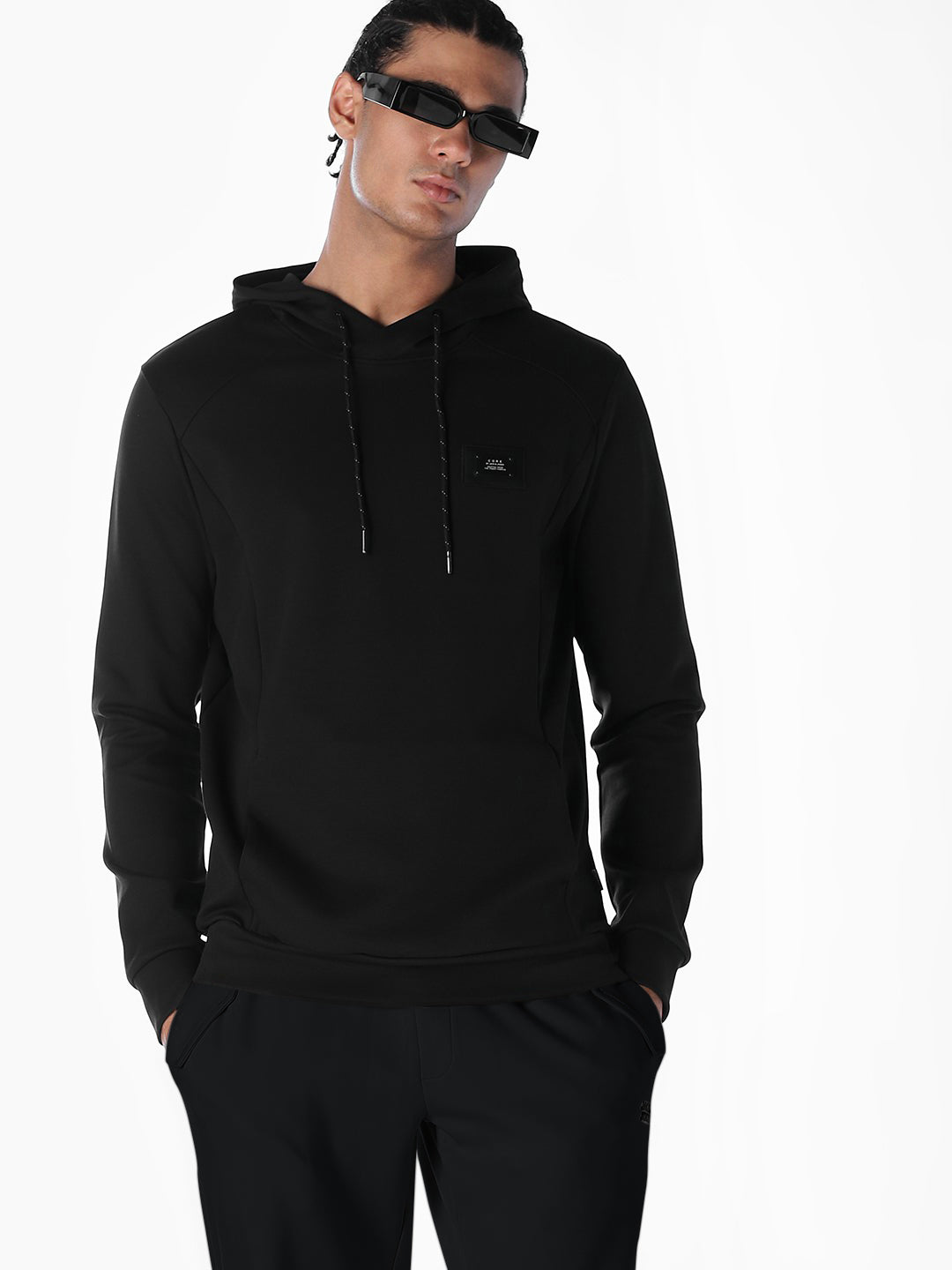 Black Regular Fit Hoodie