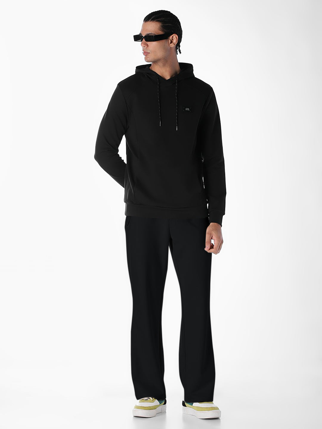 Black Regular Fit Hoodie