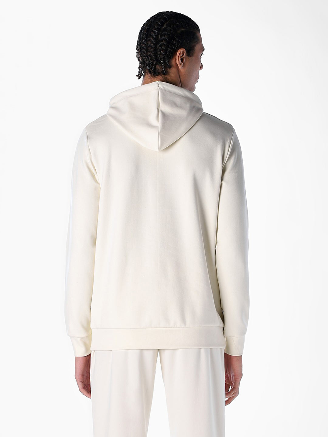 White Regular Fit Hoodie