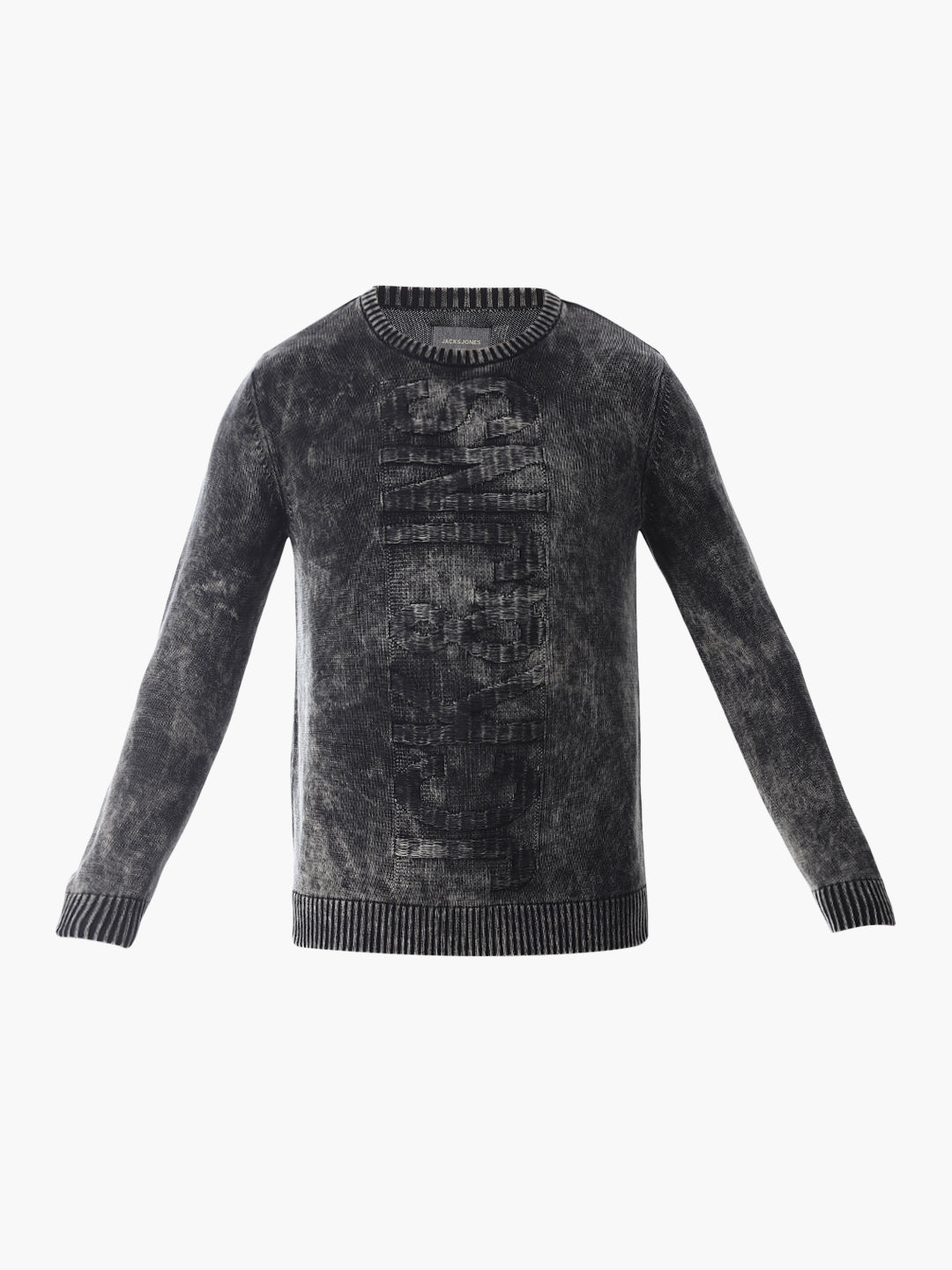 Black Washed Knitted Pullover