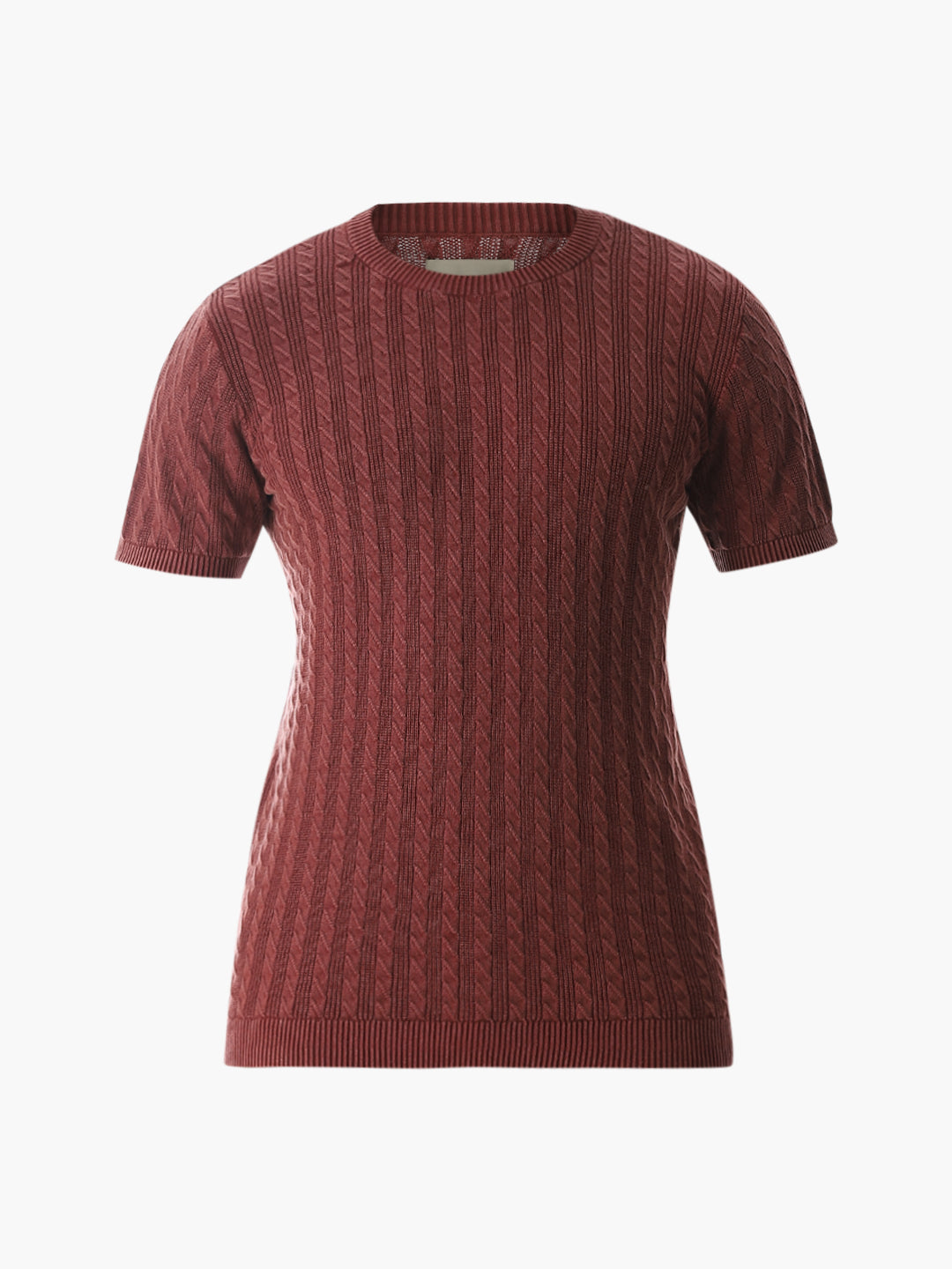 Jacquard Knitted Crew Neck Pullover