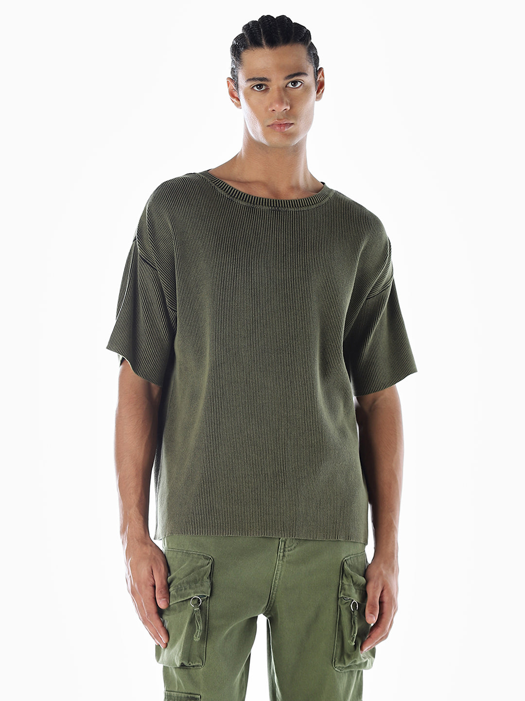 Washed Knitted Oversized T-shirt