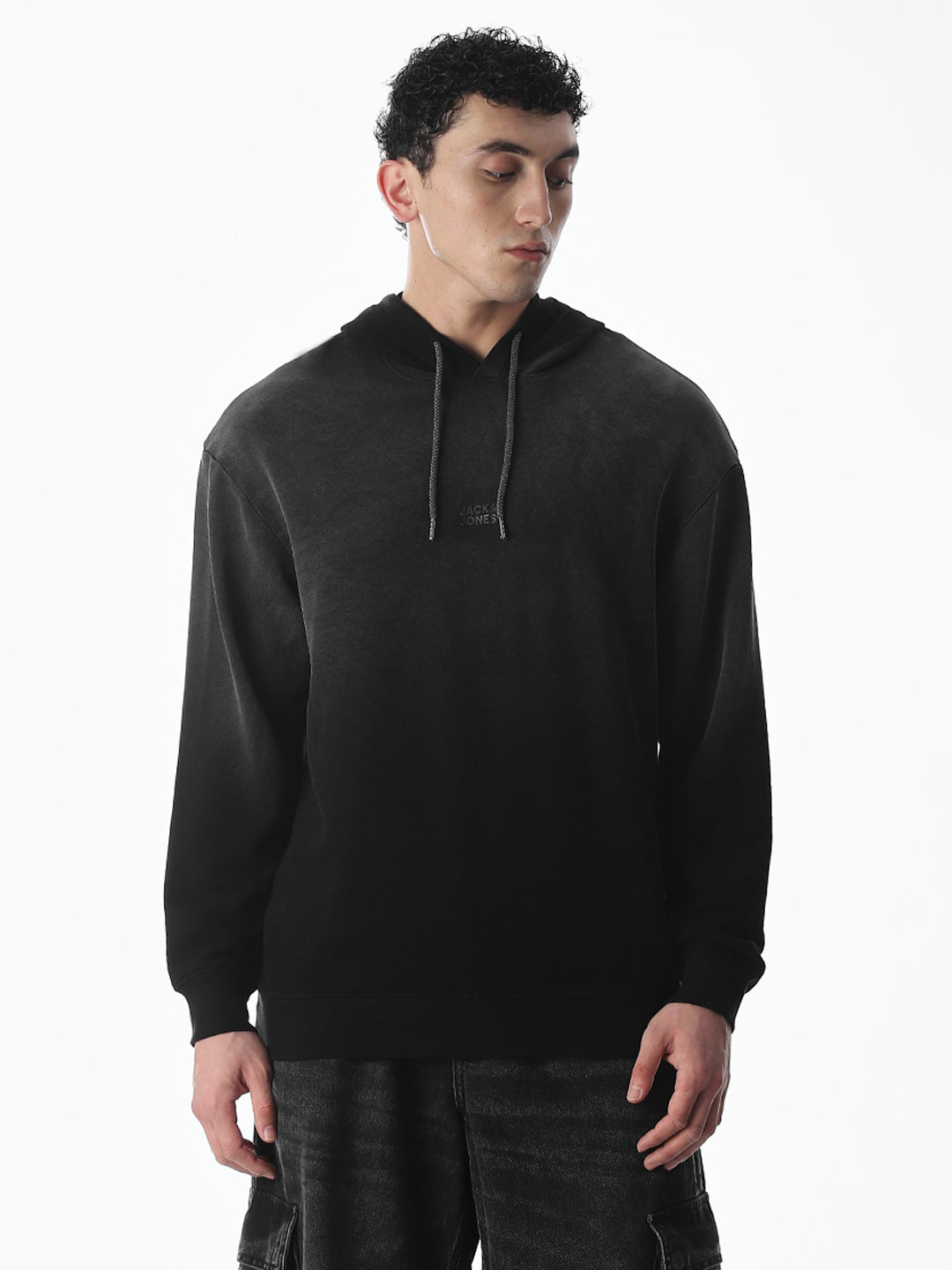 Light Wash Hooded Oversized Sweatshirt