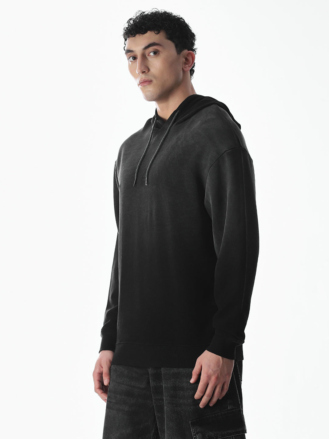 Light Wash Hooded Oversized Sweatshirt
