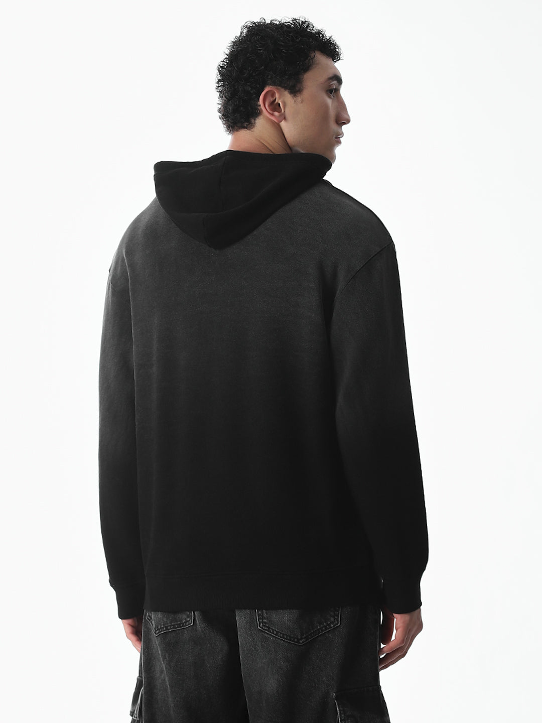 Light Wash Hooded Oversized Sweatshirt