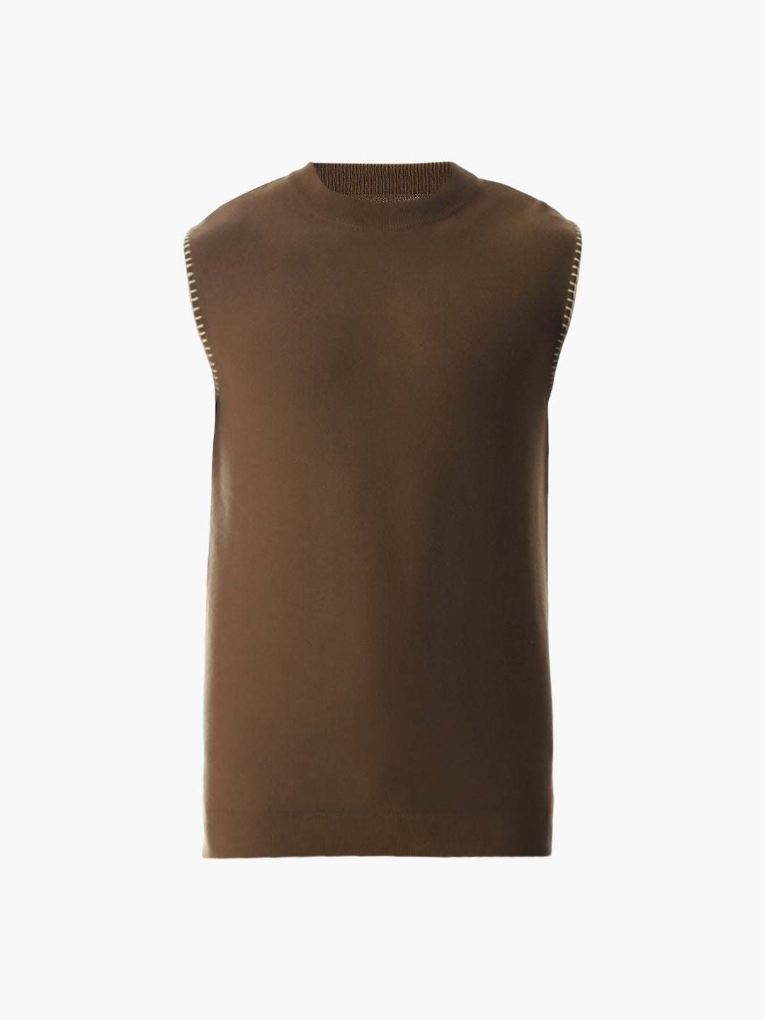 Brown Knitted Cotton Tank