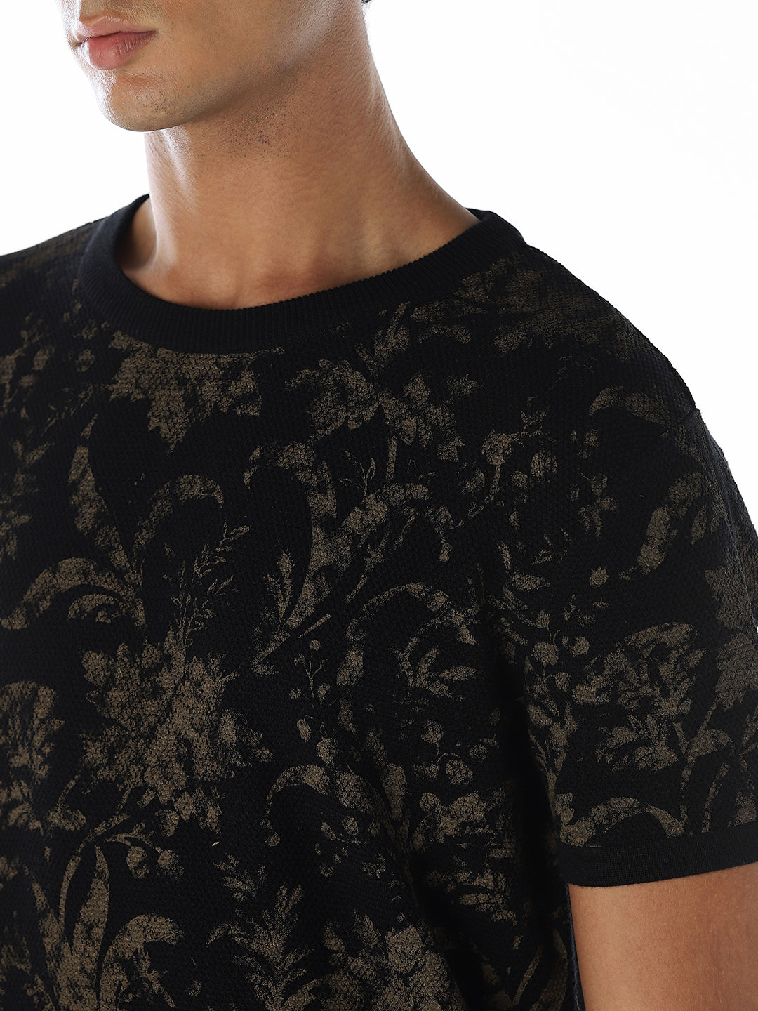 Printed Knit Crew Neck T-shirt