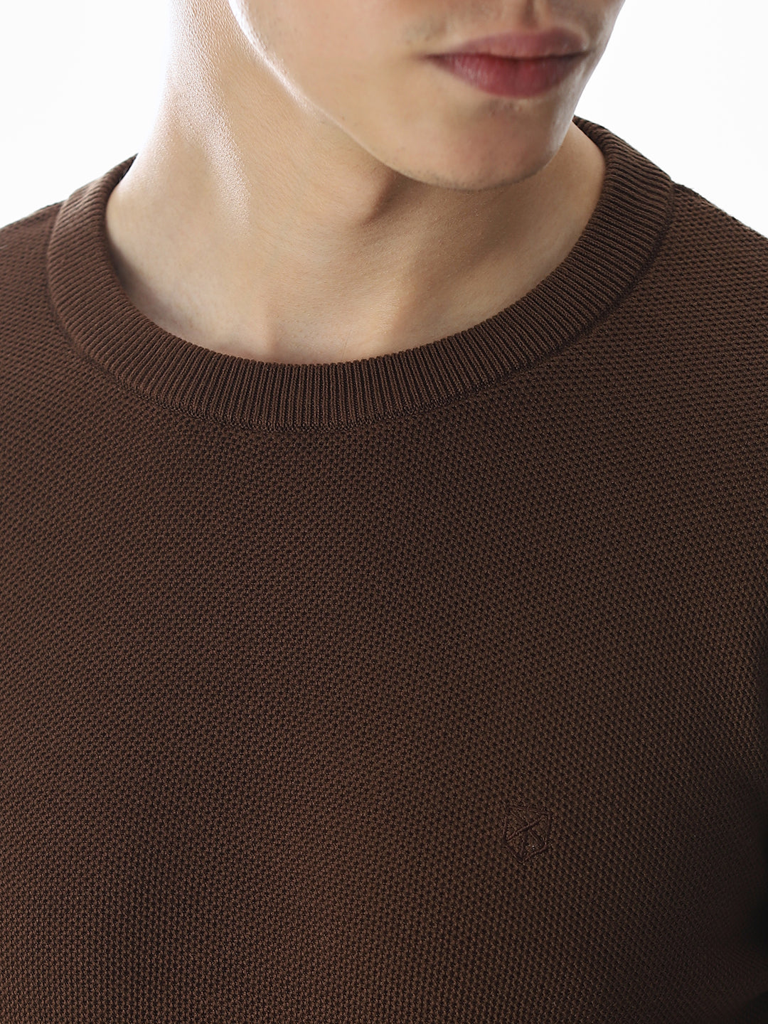 Dark Brown Knitted Cotton T-shirt