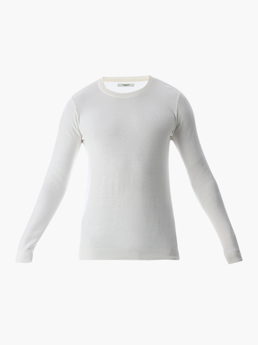 White Knitted Cotton T-shirt