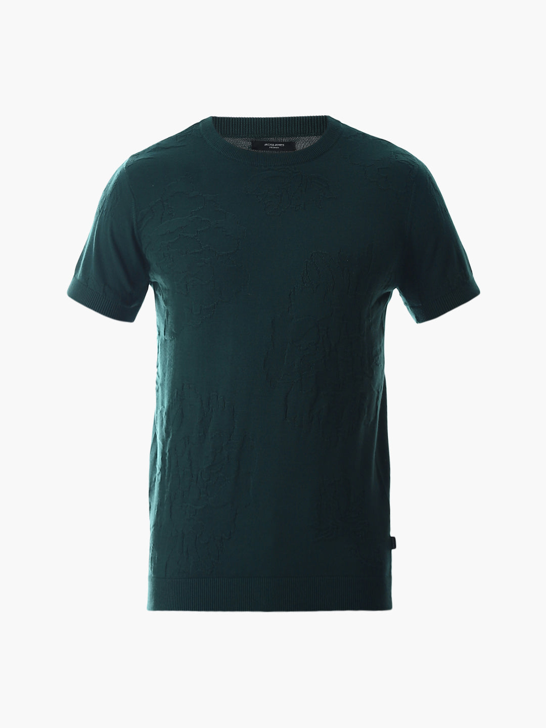 Green Jacquard Knitted T-shirt