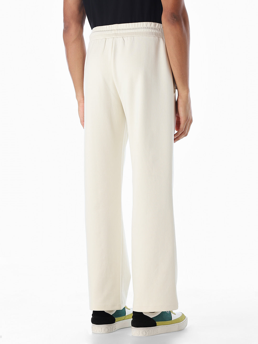 White Drawstring Regular Fit Sweatpants