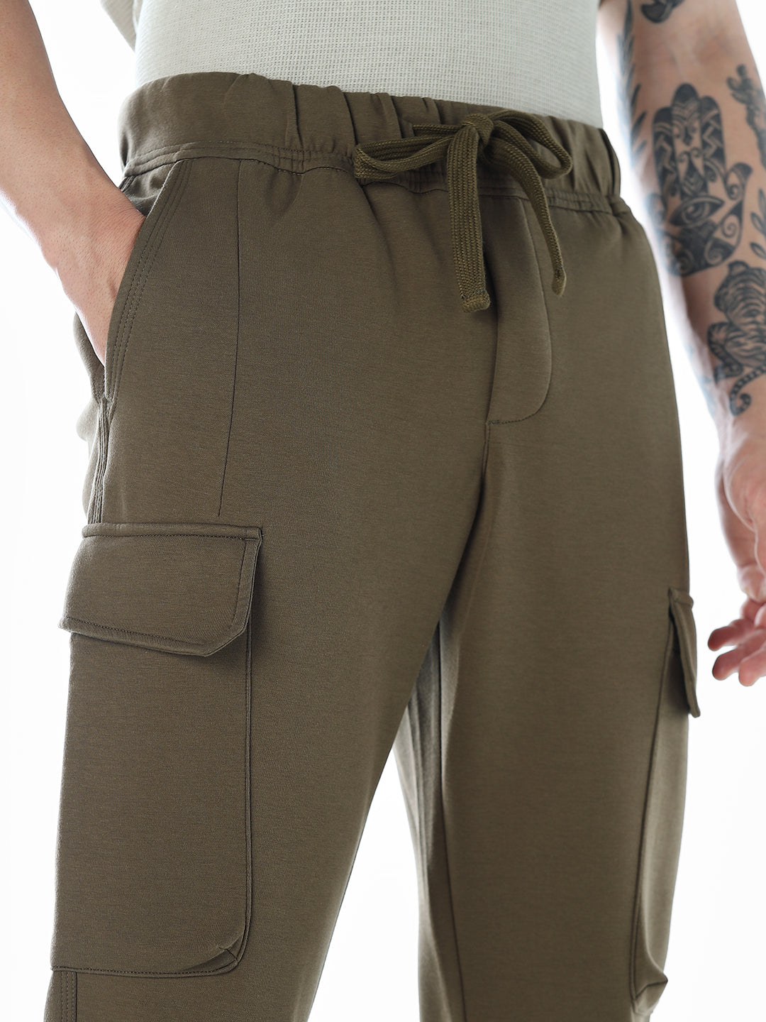 6 Pocket Loose Fit Sweatpants - Green