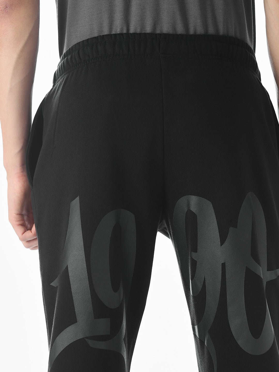 Black Typographic Sweatpants