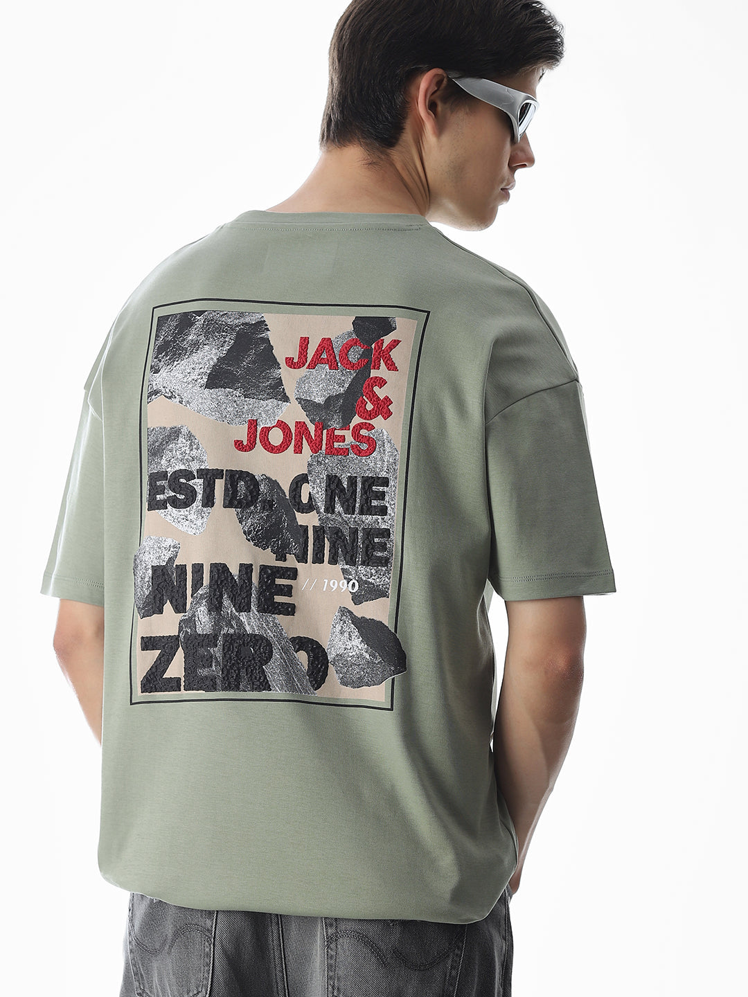 Green Printed Boxy Fit T-shirt