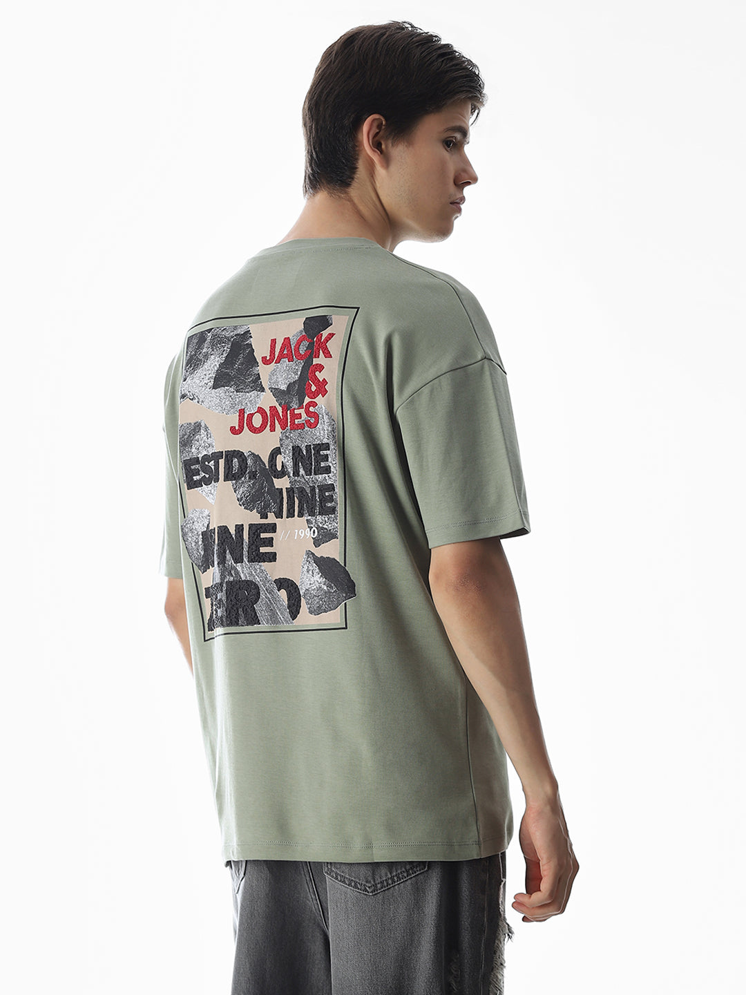 Green Printed Boxy Fit T-shirt