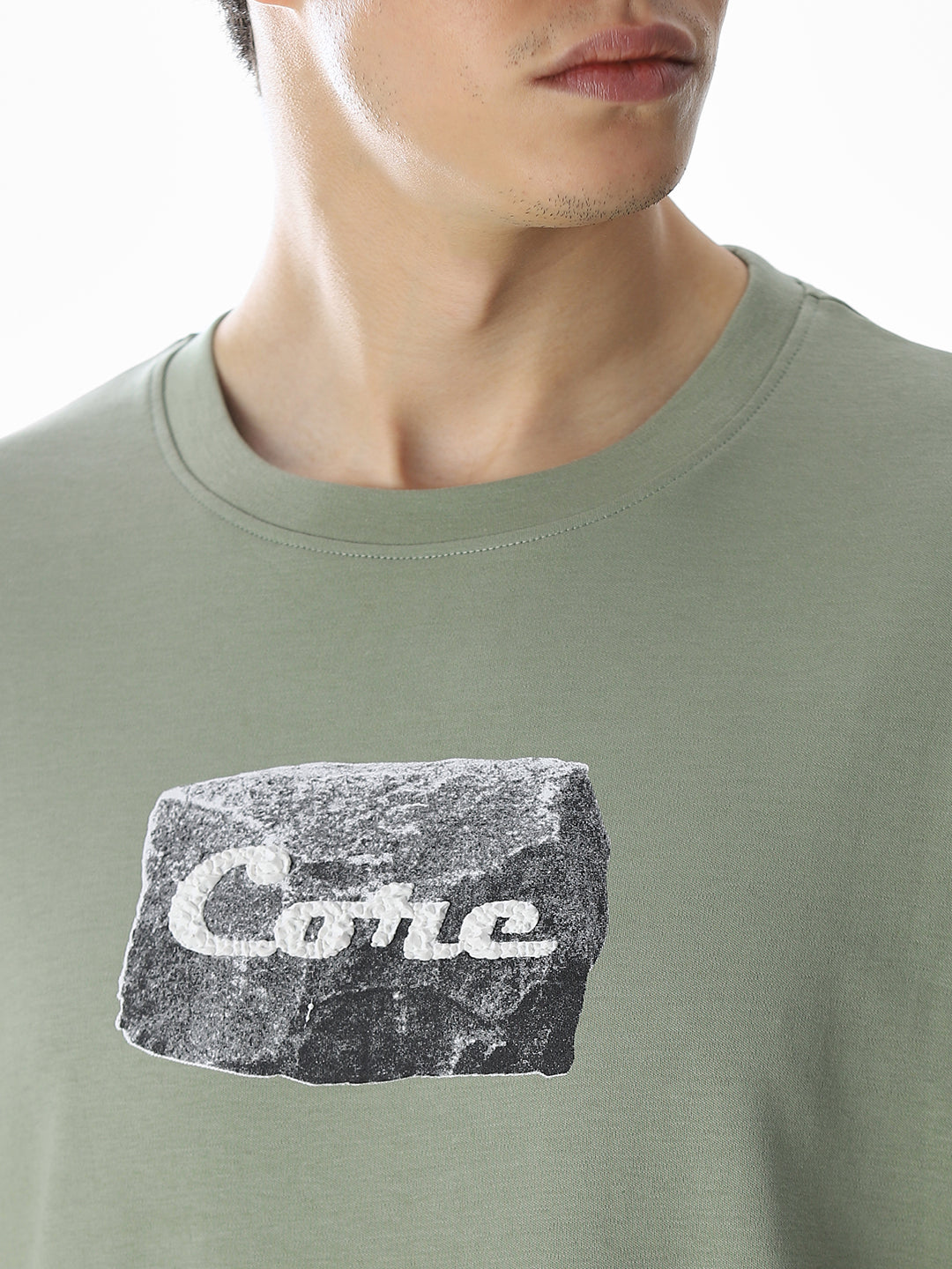 Green Printed Boxy Fit T-shirt