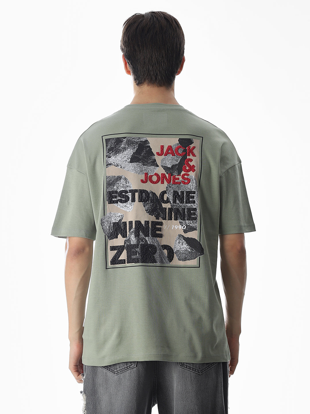 Green Printed Boxy Fit T-shirt