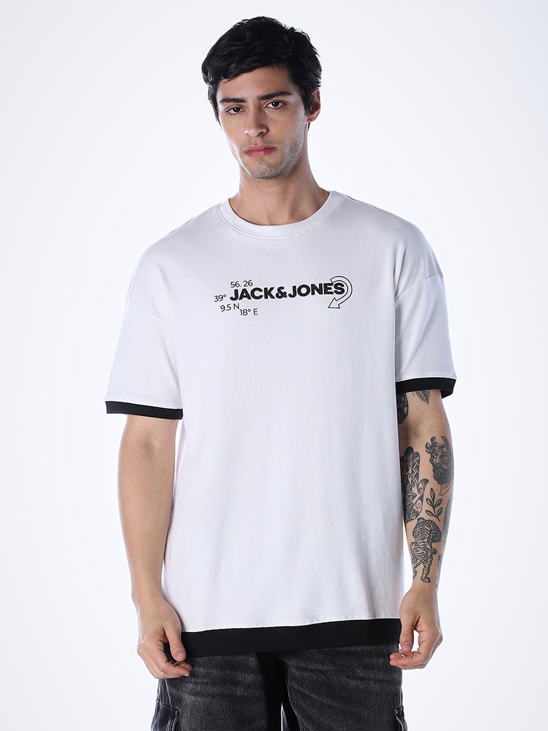 Printed Oversized T-shirt - White