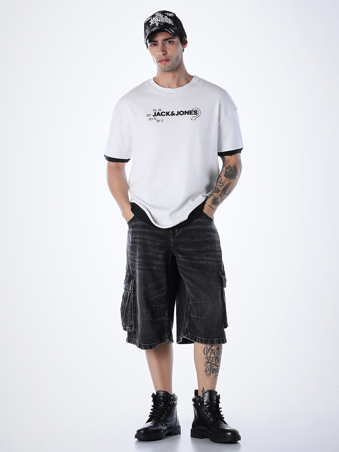 Printed Oversized T-shirt - White