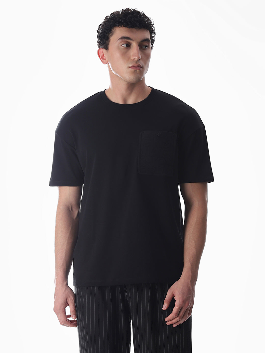 Black Cotton Oversized T-shirt