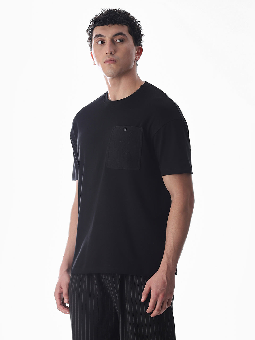 Black Cotton Oversized T-shirt