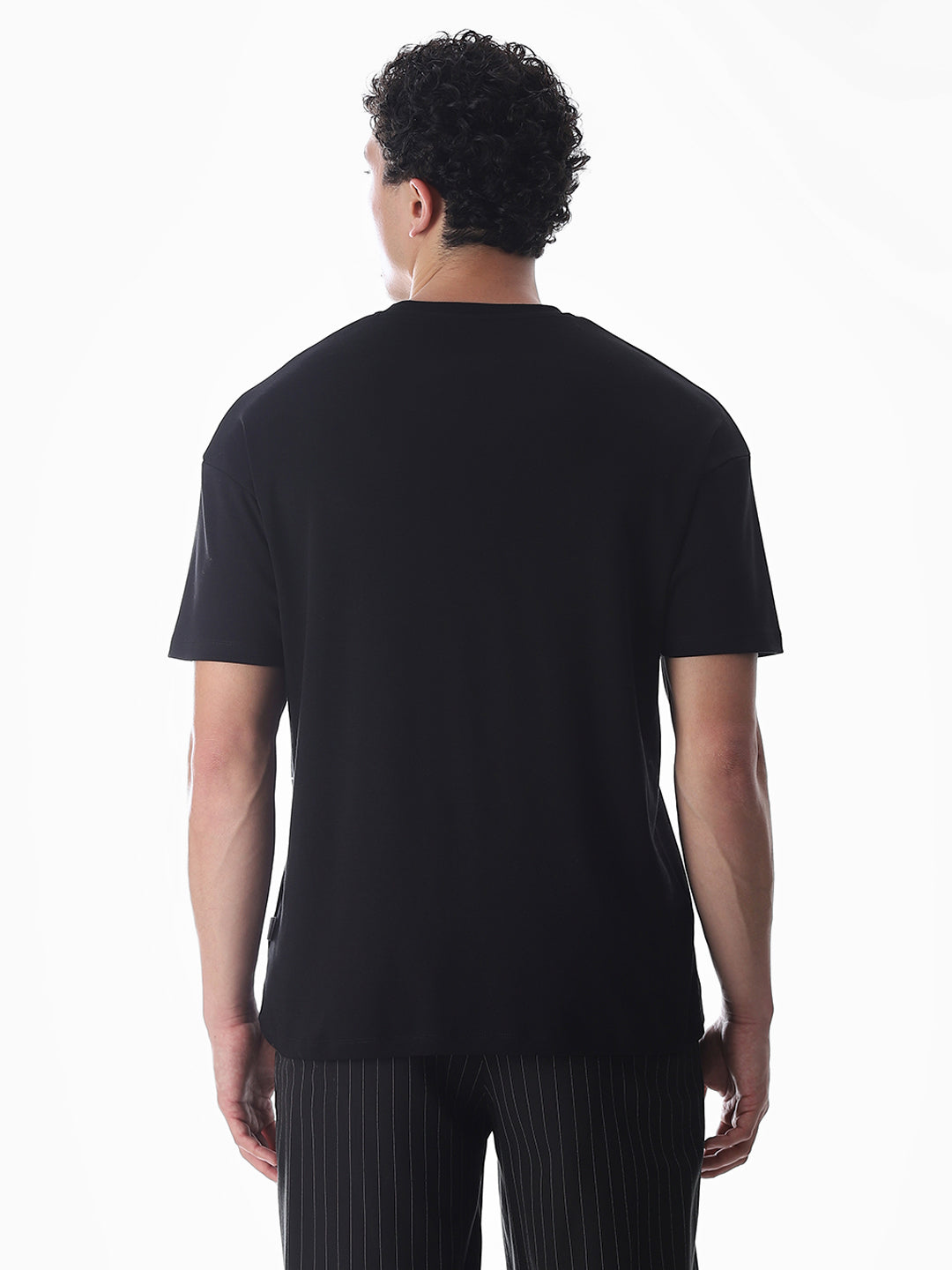 Black Cotton Oversized T-shirt