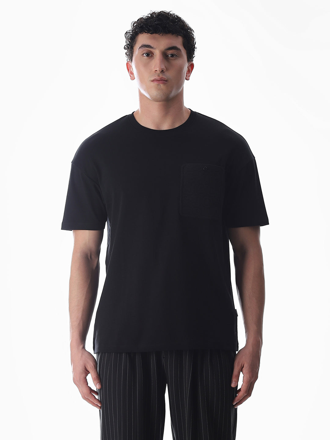 Black Cotton Oversized T-shirt