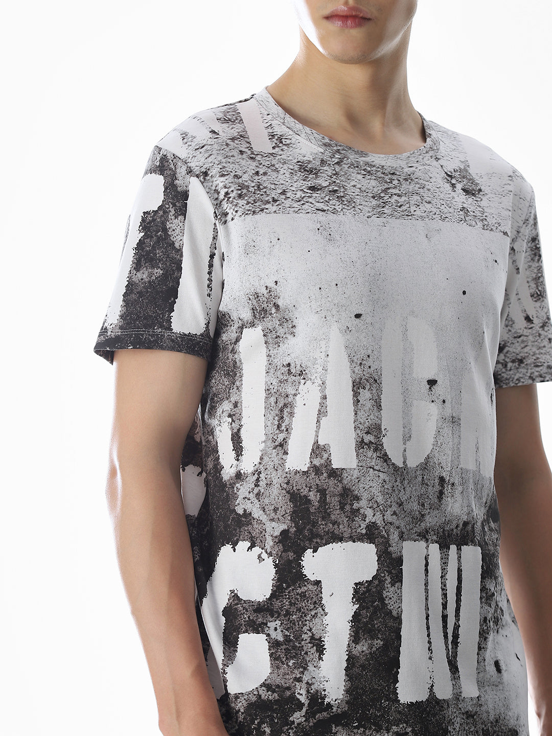 White Printed Crew Neck T-shirt