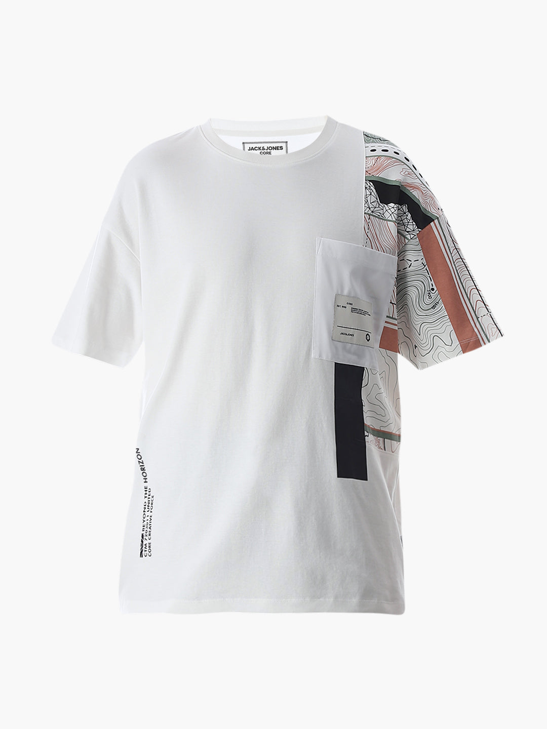 White Printed Boxy Fit T-shirt