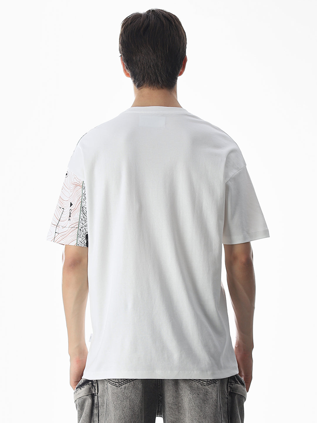 White Printed Boxy Fit T-shirt
