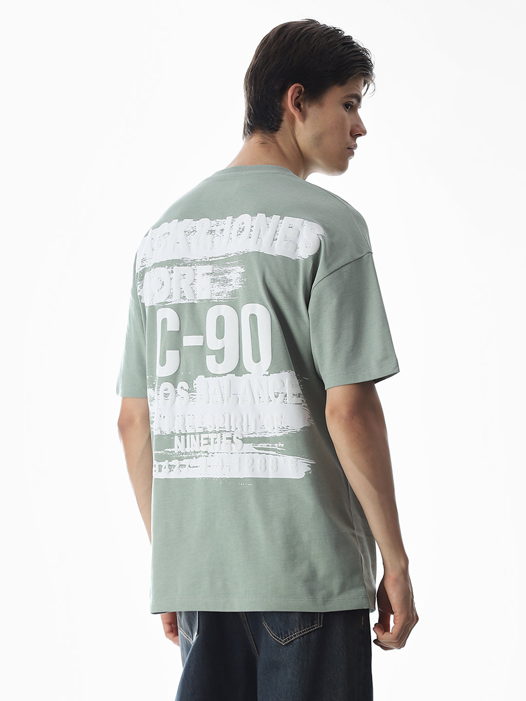 Green Logo Print Oversized T-shirt