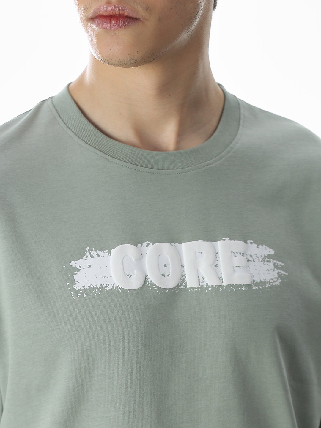 Green Logo Print Oversized T-shirt