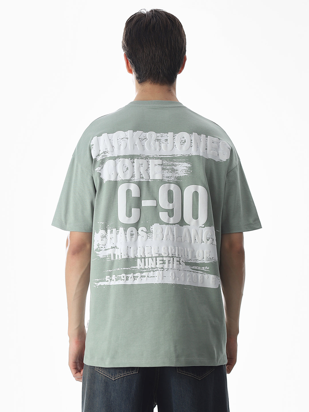 Green Logo Print Oversized T-shirt