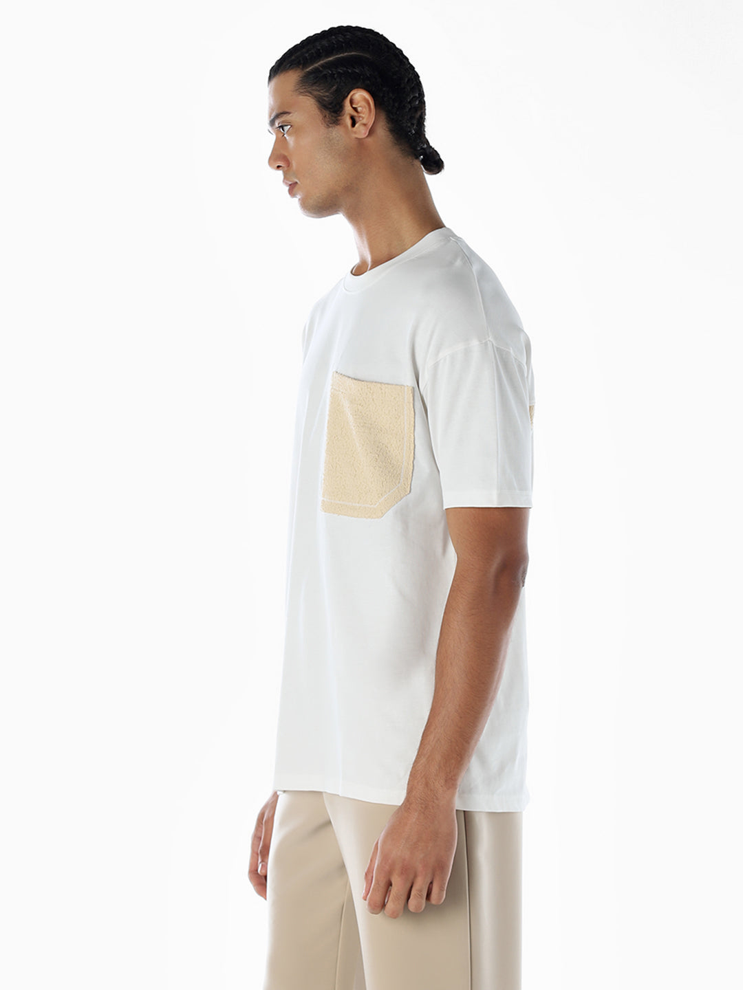 Contrast Pocket Cotton Oversized T-shirt