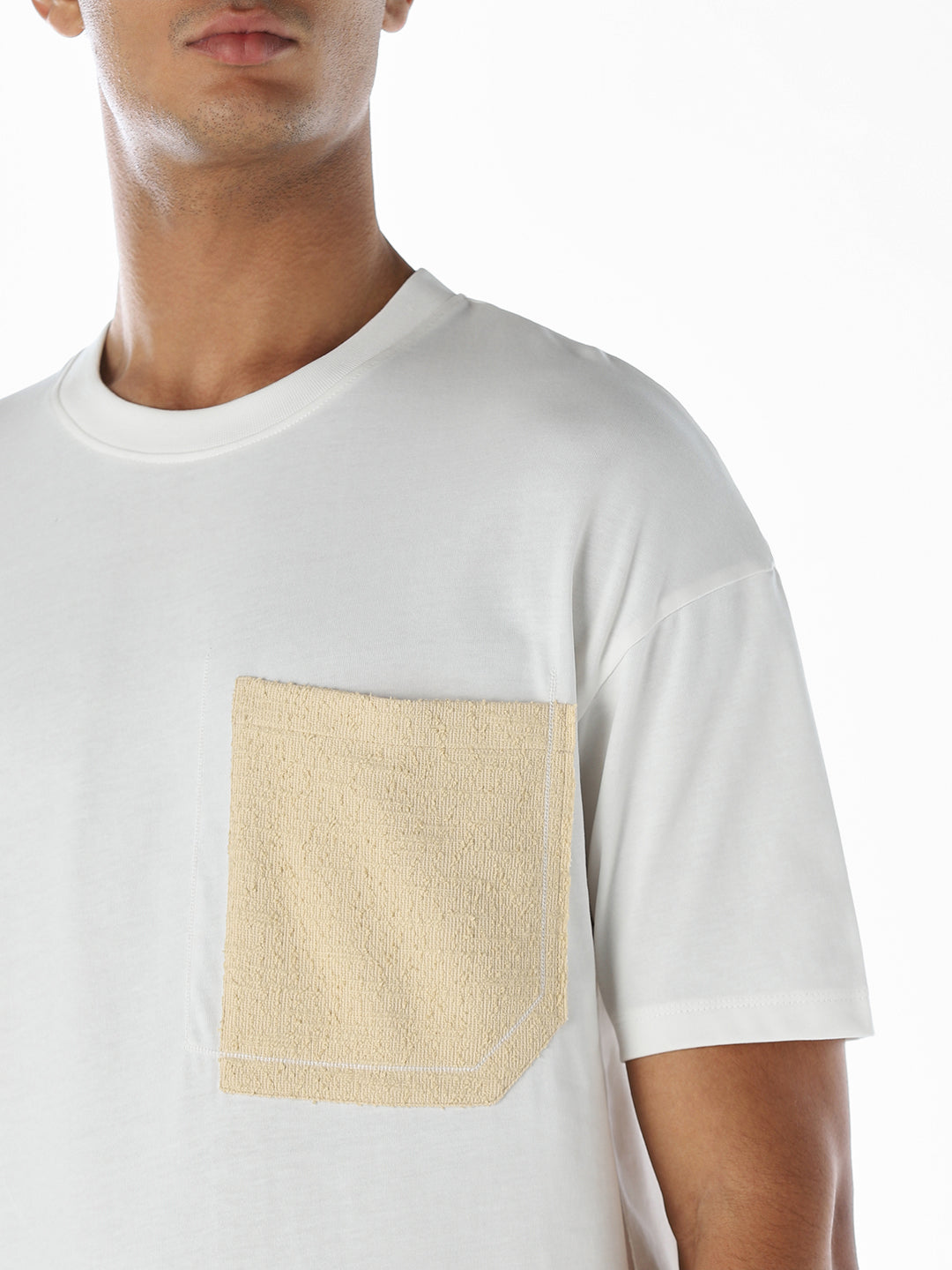 Contrast Pocket Cotton Oversized T-shirt
