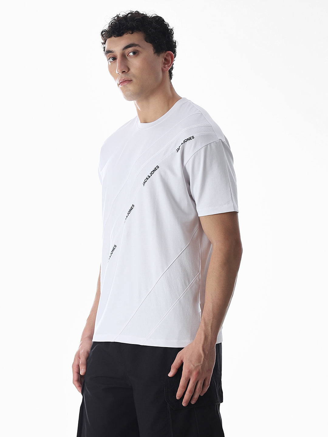 White Logo Print Oversized T-shirt