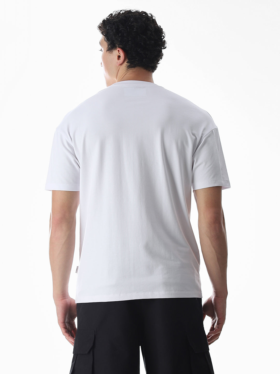 White Logo Print Oversized T-shirt