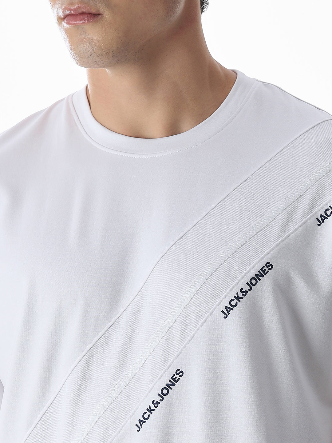 White Logo Print Oversized T-shirt