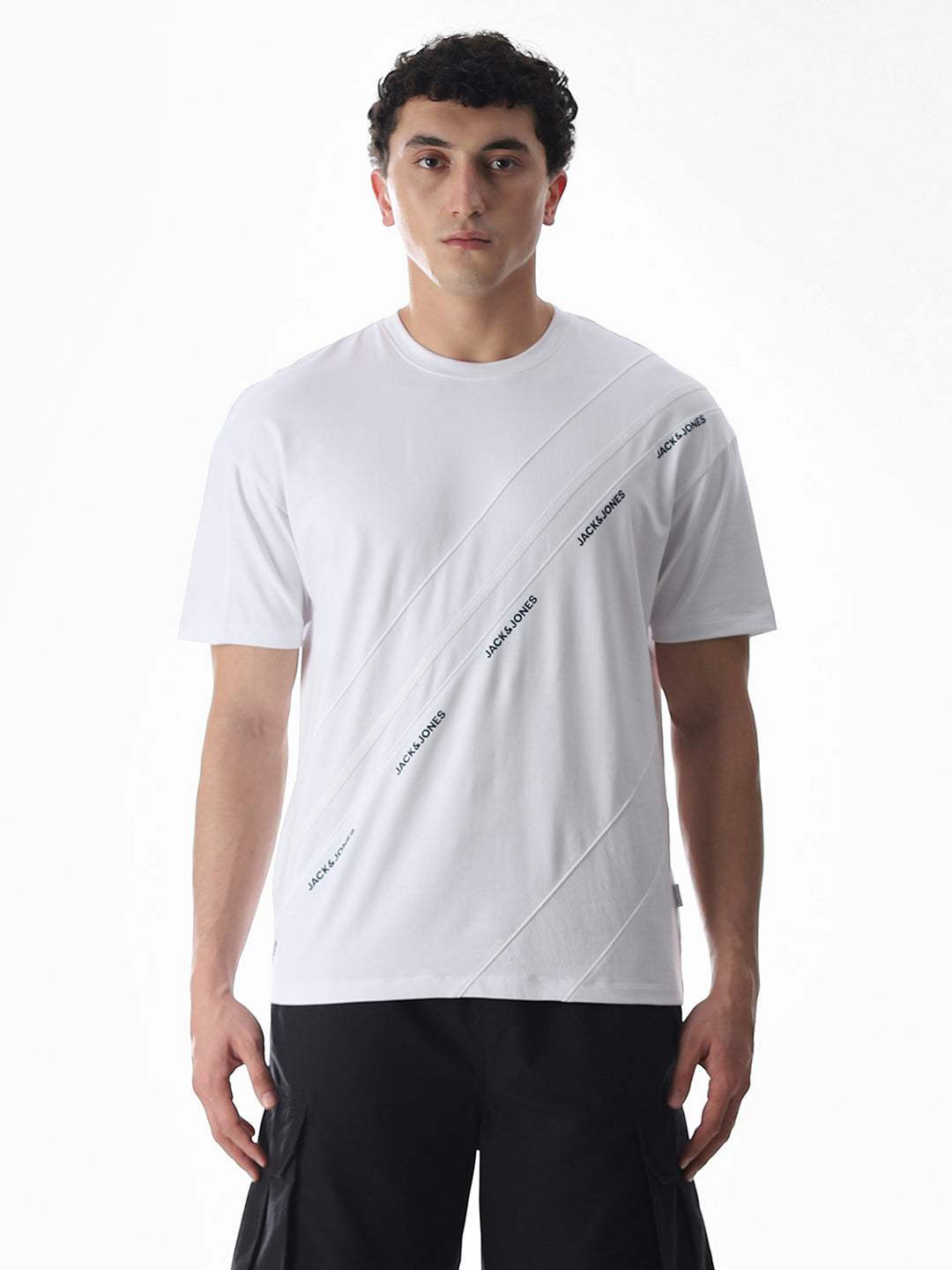 White Logo Print Oversized T-shirt