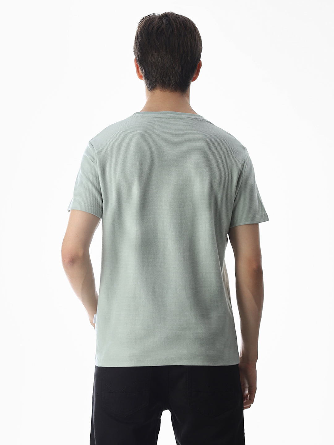 Green Cotton Jacquard T-shirt