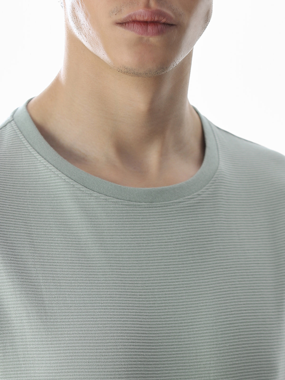 Green Cotton Jacquard T-shirt