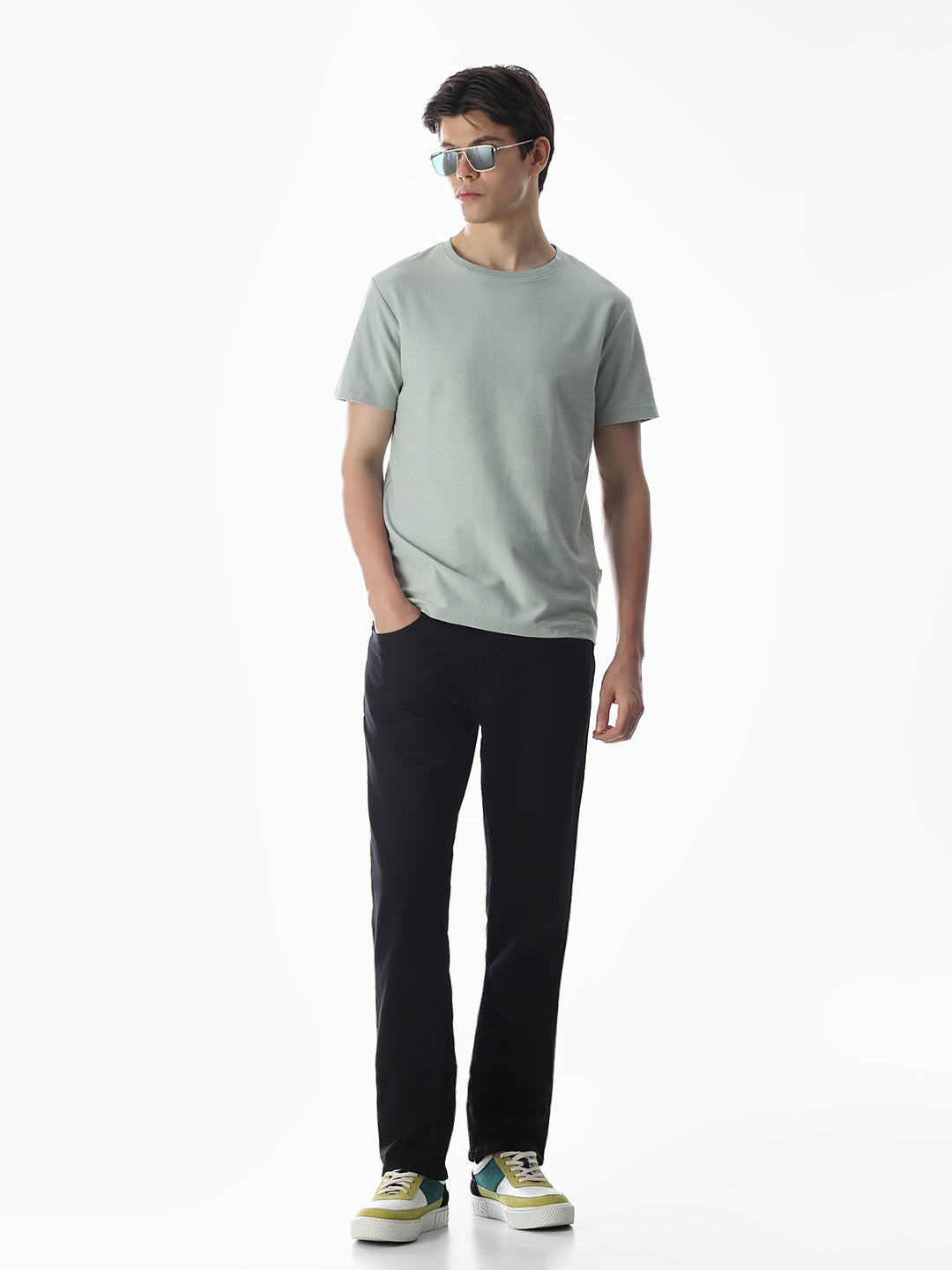 Green Cotton Jacquard T-shirt