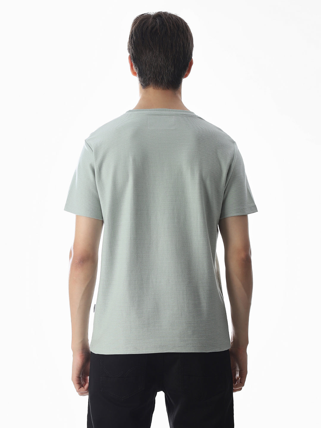 Green Cotton Jacquard T-shirt