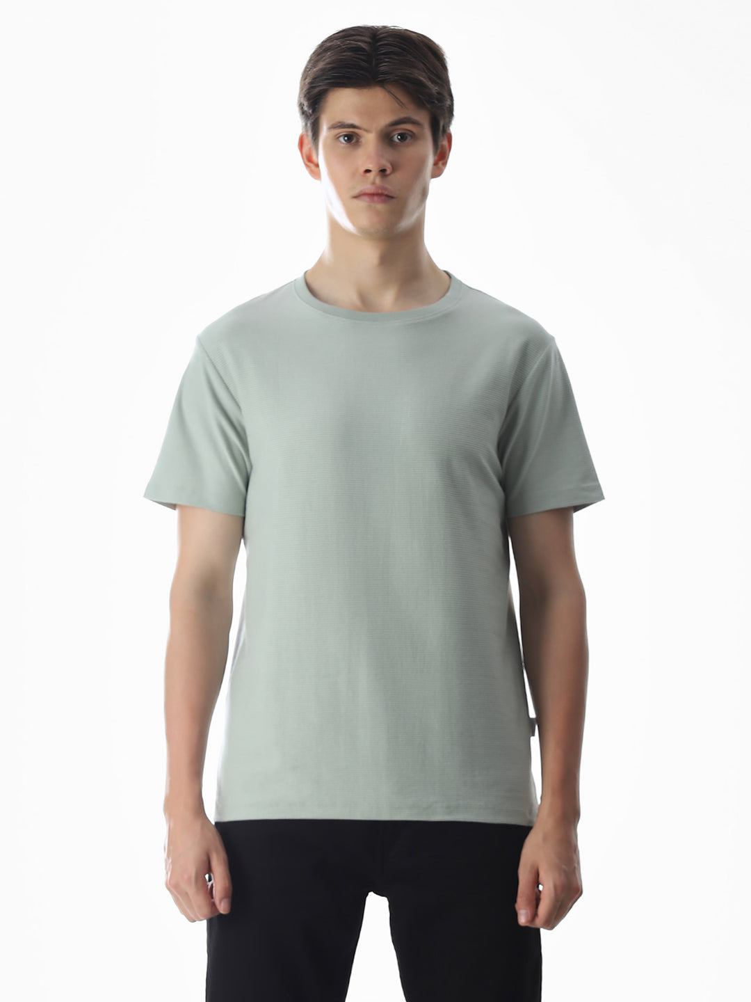 Green Cotton Jacquard T-shirt