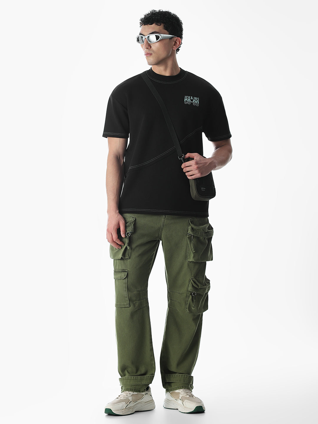 Contrast Stitch Boxy Fit T-shirt