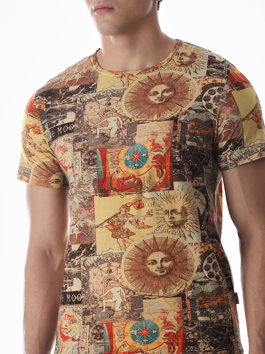 Brown Graphic Print Cotton T-shirt