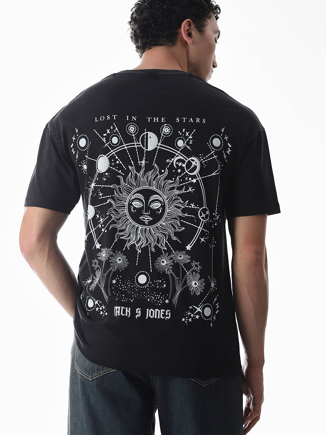 Black Printed Boxy Fit T-shirt