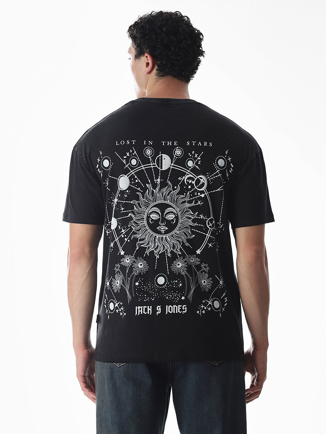 Black Printed Boxy Fit T-shirt